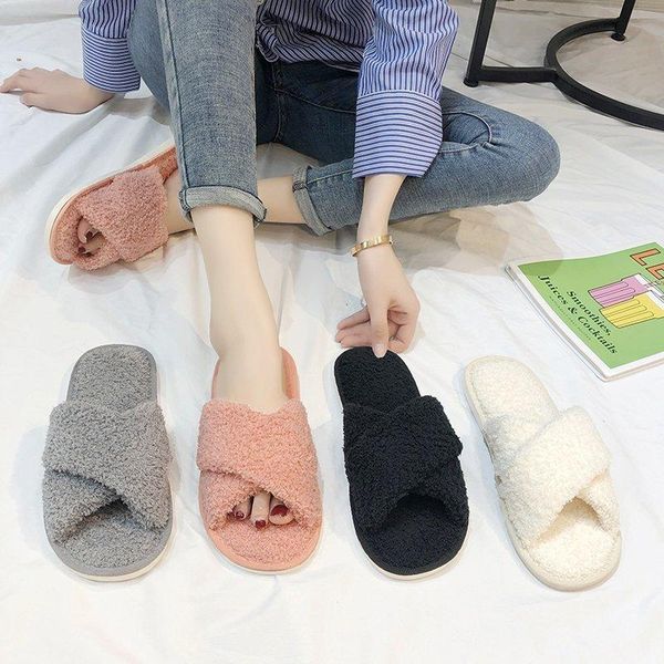 slippers women fluffy winter cross plush open toe soft flat shoes woman warm faux fur slides female plus size, Black
slippers women fluffy winter cross plush open toe soft flat shoes woman warm faux fur slides female plus size, Black