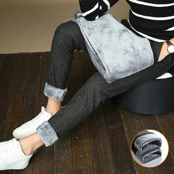 men's pants winter men's warm casual man business elasticity slim thick plus velvet trousers male brand size28~38, Black
men's pants winter men's warm casual man business elasticity slim thick plus velvet trousers male brand size28~38, Black