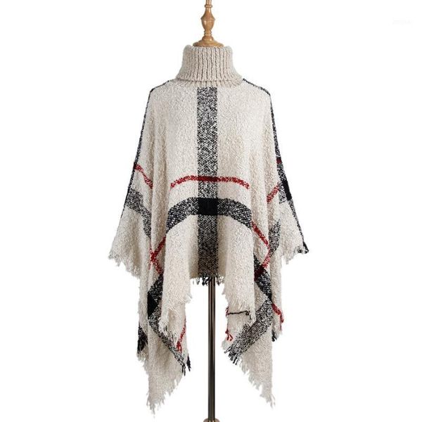 women's sweaters sweater female high collar tassel cape shawl loose large coat clothes turtleneck poncho woman, White;black
women's sweaters sweater female high collar tassel cape shawl loose large coat clothes turtleneck poncho woman, White;black