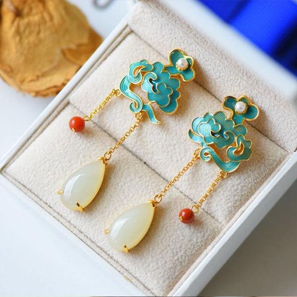 dangle & chandelier natural hetian white jade drop shaped tassel earrings chinese ancient style creative elegant light luxury women silver j
dangle & chandelier natural hetian white jade drop shaped tassel earrings chinese ancient style creative elegant light luxury women silver j