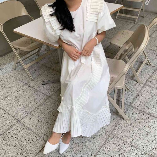 casual dresses elegant ruffles pleated dress women korean chic o neck puff sleeve irregular femme summer 2021 solid vestidos iw1d, Black;gray
casual dresses elegant ruffles pleated dress women korean chic o neck puff sleeve irregular femme summer 2021 solid vestidos iw1d, Black;gray