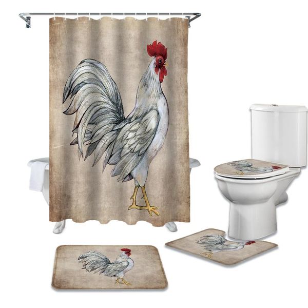 farm animal rooster shower curtain sets non-slip rugs toilet lid cover and bath mat waterproof bathroom curtains
farm animal rooster shower curtain sets non-slip rugs toilet lid cover and bath mat waterproof bathroom curtains