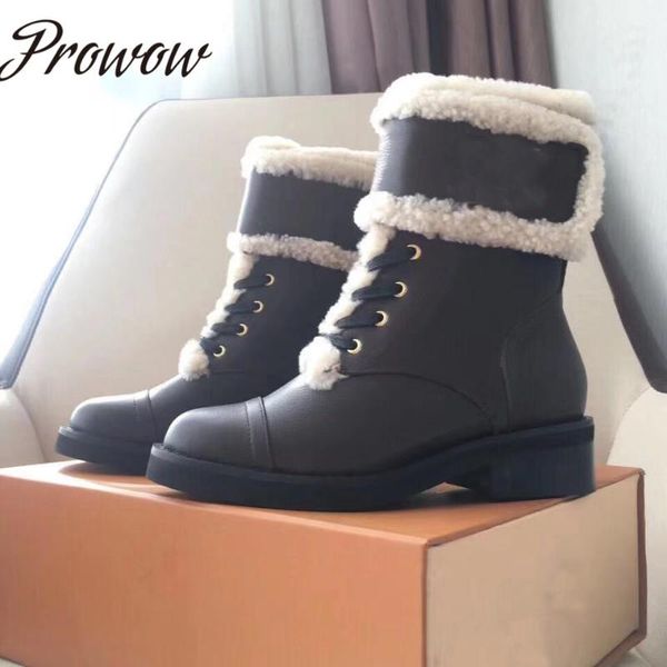 boots ollymurs sheep fur real mink ankle lace up thick heel low comfortable winter, Black
boots ollymurs sheep fur real mink ankle lace up thick heel low comfortable winter, Black