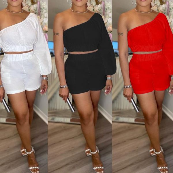 women's tracksuits two piece set women autumn long sleeve one shoulder crop side pockets short pants casual solid club clothing, Gray
women's tracksuits two piece set women autumn long sleeve one shoulder crop side pockets short pants casual solid club clothing, Gray