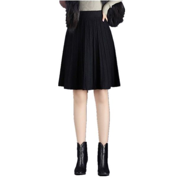 autumn winter women knitted pleated skirt elegant fashion elastic high waist short skirts female s599, Black
autumn winter women knitted pleated skirt elegant fashion elastic high waist short skirts female s599, Black
