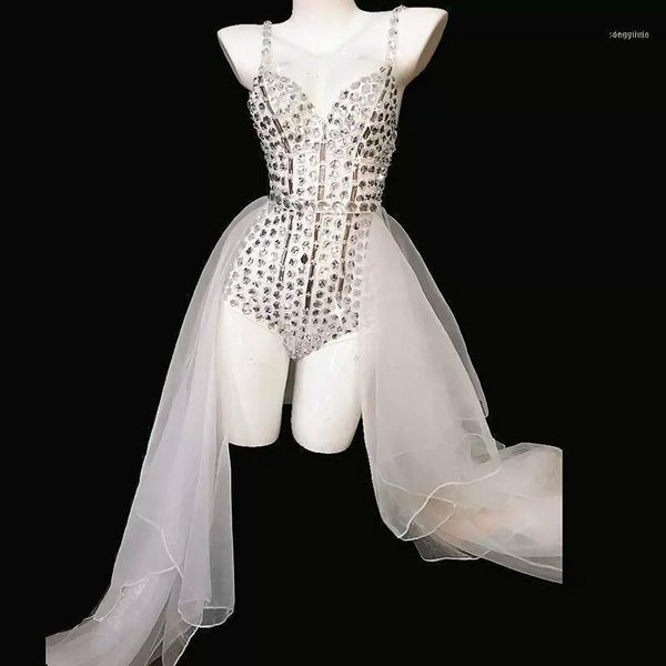 stage wear bright crystals performance outfit mesh train rhinestone bodysuit women birthday party dress singer dance clothing1, Black;red
stage wear bright crystals performance outfit mesh train rhinestone bodysuit women birthday party dress singer dance clothing1, Black;red