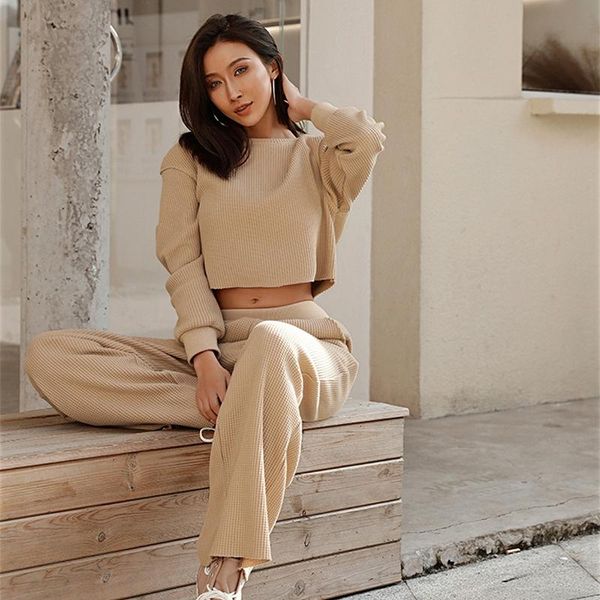 women's two piece pants women jumpsuit waffle pattern long sleeves o-neck short elastic waist wide leg bottoms casual solid female sui, White
women's two piece pants women jumpsuit waffle pattern long sleeves o-neck short elastic waist wide leg bottoms casual solid female sui, White