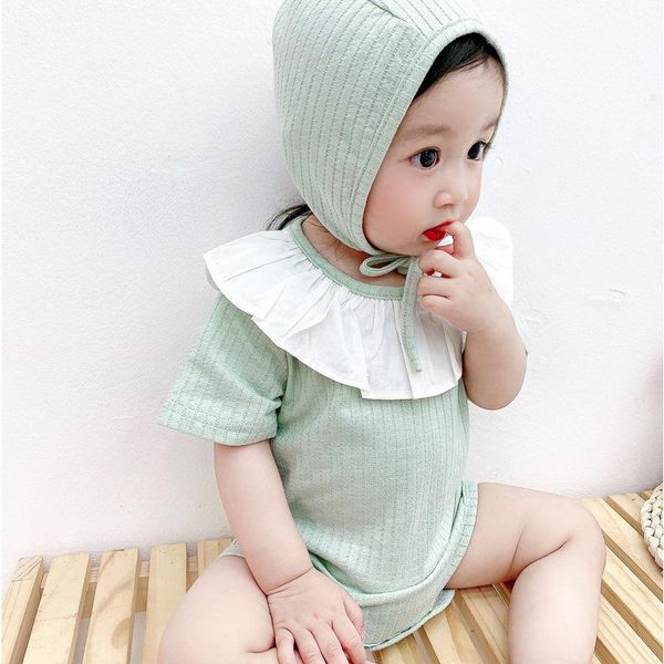 rompers 2021 summer infant toddler girl cute solid short sleeve bodysuit born baby girls flower edge collar with hat, Blue
rompers 2021 summer infant toddler girl cute solid short sleeve bodysuit born baby girls flower edge collar with hat, Blue