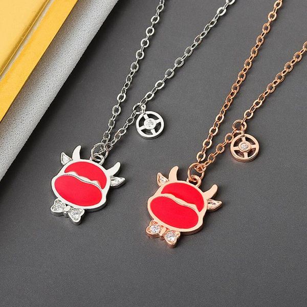2021silver 925 necklaces for women party jewelry chinese zodiac color gradient cute cow necklace girl year gift chains, Silver
2021silver 925 necklaces for women party jewelry chinese zodiac color gradient cute cow necklace girl year gift chains, Silver