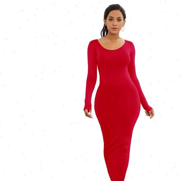 women dress apparel dresses summer spring autumn solid color long sleeve round neck bodycon maxi, Black;gray
women dress apparel dresses summer spring autumn solid color long sleeve round neck bodycon maxi, Black;gray
