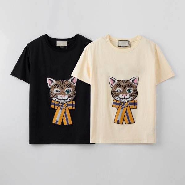 2021ss 100%cotton womens mens t-shirt precision embroidery cute cat sequins letters street bar woman shirts size s-xxl, White;black
2021ss 100%cotton womens mens t-shirt precision embroidery cute cat sequins letters street bar woman shirts size s-xxl, White;black