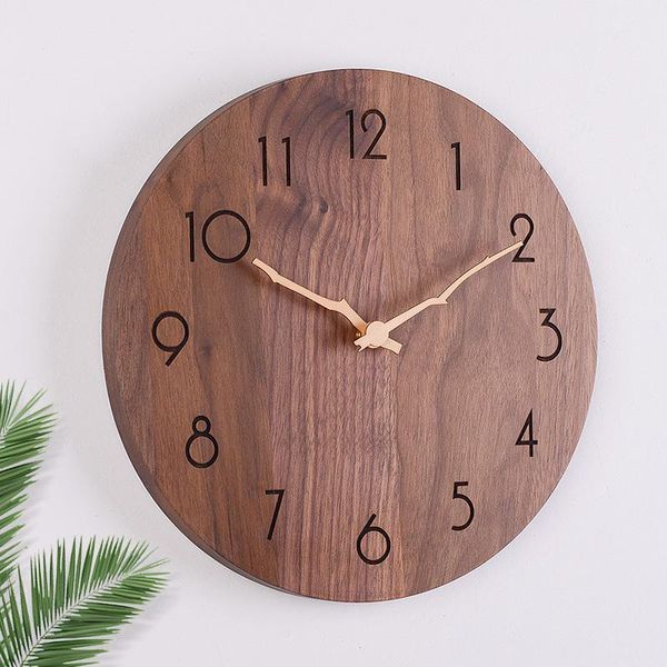 wall clocks black walnut solid wood clock nordic minimalist modern round living room bedroom mute original creative
wall clocks black walnut solid wood clock nordic minimalist modern round living room bedroom mute original creative