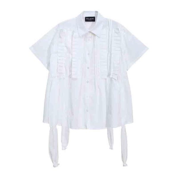 women's blouses & shirts cultiseed women summer vintage sweet pleated ribbon short sleeve single breasted female casual clothing, White
women's blouses & shirts cultiseed women summer vintage sweet pleated ribbon short sleeve single breasted female casual clothing, White