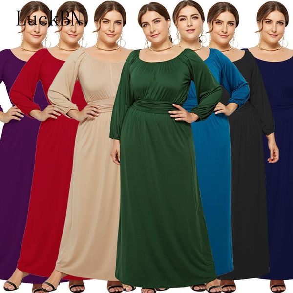 casual dresses luckbn 2021 women's autumn dress fashion 3xl large size o-neck long-sleeved solid color long basic models robe de dames, Black;gray
casual dresses luckbn 2021 women's autumn dress fashion 3xl large size o-neck long-sleeved solid color long basic models robe de dames, Black;gray