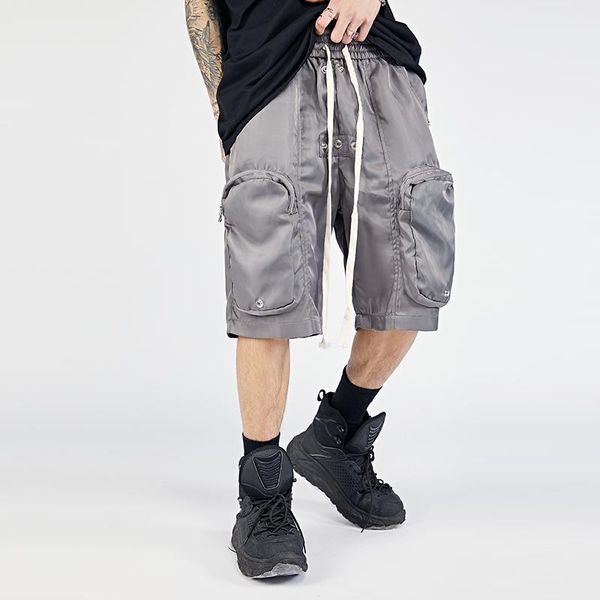 men's shorts zipper pockets drawstring summer mens high street straight oversize casual five point pants loose hip hop cargo short, White;black
men's shorts zipper pockets drawstring summer mens high street straight oversize casual five point pants loose hip hop cargo short, White;black