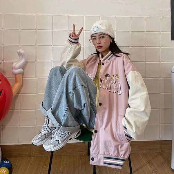 women's jackets retro women baseball jacket 2021 spring autumn korean oversized coat hip hop lovely bf student cartoon print varsity, Black;brown
women's jackets retro women baseball jacket 2021 spring autumn korean oversized coat hip hop lovely bf student cartoon print varsity, Black;brown