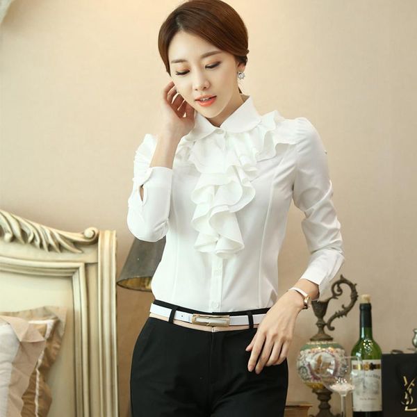 women lady plus size 5xl ol shirt office ruffle blouse clothes formal work party long sleeve white shirts fuffles elegant women's blou
women lady plus size 5xl ol shirt office ruffle blouse clothes formal work party long sleeve white shirts fuffles elegant women's blou