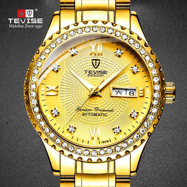 tevise golden men clock full calendar diamond luxury male car date s relogios masculino waterproof, Slivery;brown
tevise golden men clock full calendar diamond luxury male car date s relogios masculino waterproof, Slivery;brown