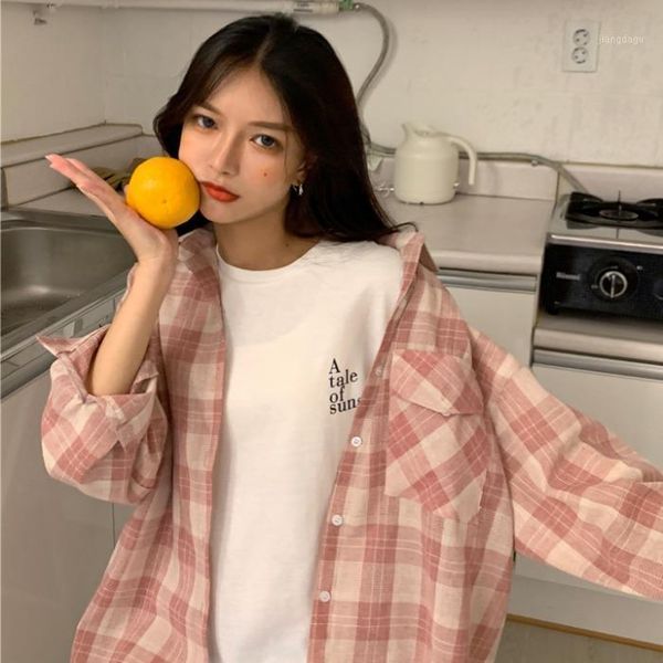 women's blouses & shirts 2021 harajuku korean style female blouse ins super fire design sense niche shirt loose all-match plaid women, White
women's blouses & shirts 2021 harajuku korean style female blouse ins super fire design sense niche shirt loose all-match plaid women, White