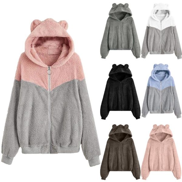 women's hoodies & sweatshirts winter women patchwork fleece teddy long sleeve sweatshirt warm bear ear hooded plush hoodie pullover hoo, Black
women's hoodies & sweatshirts winter women patchwork fleece teddy long sleeve sweatshirt warm bear ear hooded plush hoodie pullover hoo, Black