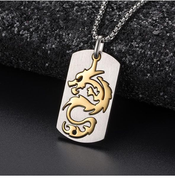 pendant necklaces titanium steel dragon chinese hollow necklace domineering men's retro jewelry, Silver
pendant necklaces titanium steel dragon chinese hollow necklace domineering men's retro jewelry, Silver