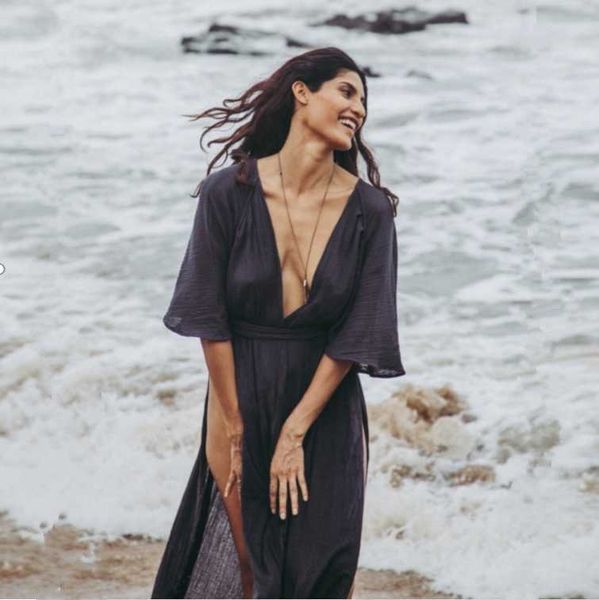 beach new style elegant deep v double side high split long bikini swimsuit sunscreen shirt, White;black
beach new style elegant deep v double side high split long bikini swimsuit sunscreen shirt, White;black