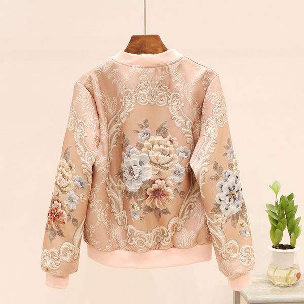 2021 vintage jacquard satin jacket for woman outerwear beading floral embroidery long sleeve pink baseball coat runway outfit, Black;brown
2021 vintage jacquard satin jacket for woman outerwear beading floral embroidery long sleeve pink baseball coat runway outfit, Black;brown