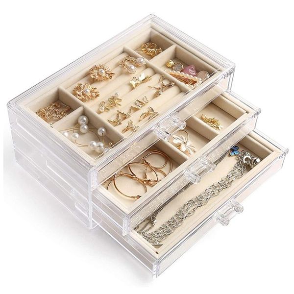 jewelry pouches, bags acrylic box 3 drawers velvet earrings ring necklace bracelet display gift ladies girl, Pink;blue
jewelry pouches, bags acrylic box 3 drawers velvet earrings ring necklace bracelet display gift ladies girl, Pink;blue