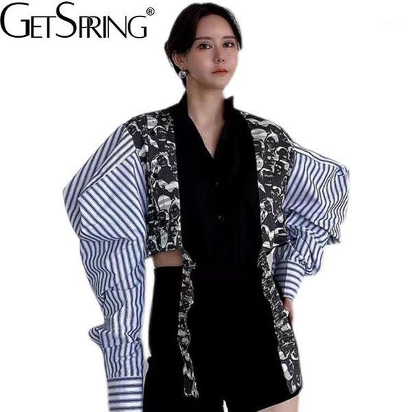 women's jackets women's women coat striped patchwork jacket fake two ladies puff sleeve high waist loose casual woman, Black;brown
women's jackets women's women coat striped patchwork jacket fake two ladies puff sleeve high waist loose casual woman, Black;brown
