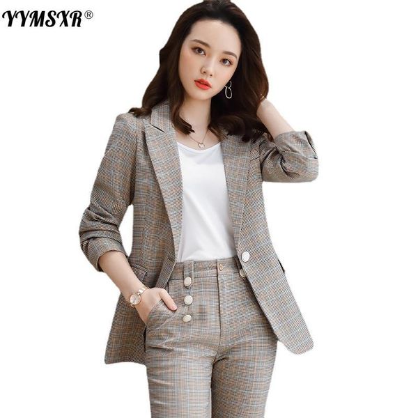 women's two piece pants autumn and winter ladies plus size professional suit 2-piece set of plaid jacket casual, White
women's two piece pants autumn and winter ladies plus size professional suit 2-piece set of plaid jacket casual, White