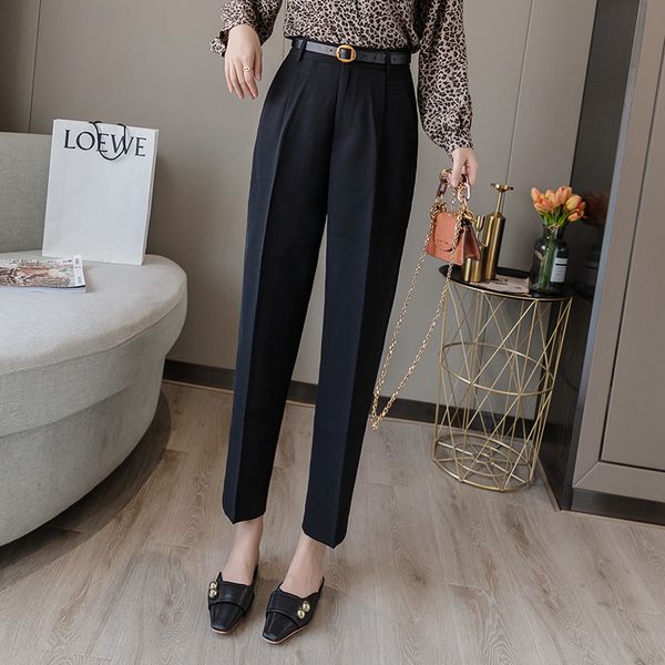 capri 2021 winter spring women's high-waisted pants formal loose office lady ankle-length with p7223 belt, Black;white
capri 2021 winter spring women's high-waisted pants formal loose office lady ankle-length with p7223 belt, Black;white