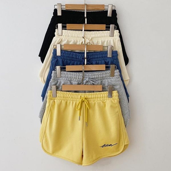 women's shorts summer cotton for women high waist elasticity gray black sweatshorts bottoms casual loose letter embroidery woman, White;black
women's shorts summer cotton for women high waist elasticity gray black sweatshorts bottoms casual loose letter embroidery woman, White;black