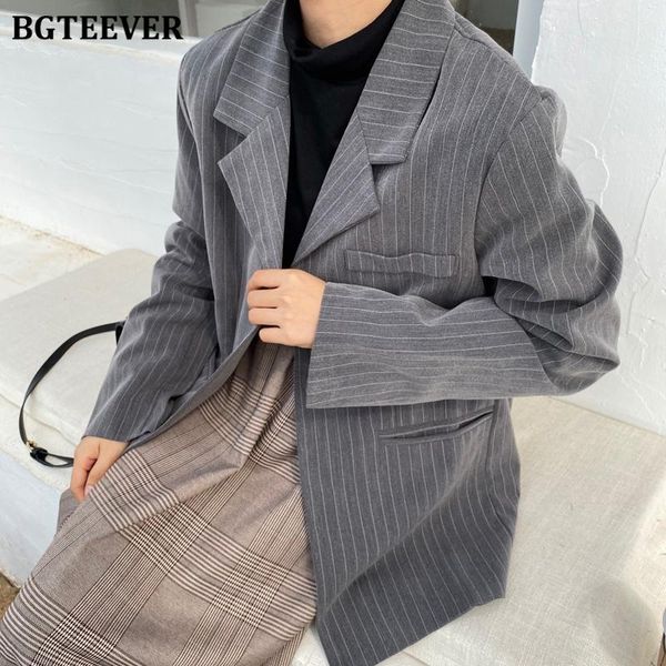 women's suits & blazers bgteever 2021 winter stripe women suit jackets notch collar one button pockets female casual loose cardigan coa, White;black
women's suits & blazers bgteever 2021 winter stripe women suit jackets notch collar one button pockets female casual loose cardigan coa, White;black