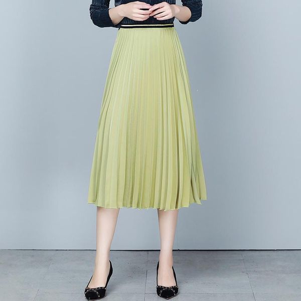 skirts summer midi womens korean england style satin office lady simple faldas mujer moda long pleated skirt, Black
skirts summer midi womens korean england style satin office lady simple faldas mujer moda long pleated skirt, Black