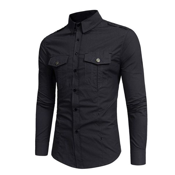 men's pants vogue men long sleeve dress shirt mens solid hombre causal slim fit business shirts chemise homme, Black
men's pants vogue men long sleeve dress shirt mens solid hombre causal slim fit business shirts chemise homme, Black