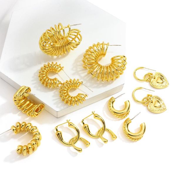 hoop & huggie amorcome gold color copper huggies earrings geometric circle hoops statement women girls unique metal jewelry, Golden;silver
hoop & huggie amorcome gold color copper huggies earrings geometric circle hoops statement women girls unique metal jewelry, Golden;silver