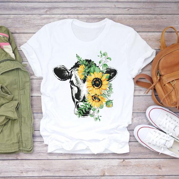 women's t-shirt womens t-shirts cartoon fashion sunflower heifer cow cattle animal lady women print ladies t graphic female tee, White
women's t-shirt womens t-shirts cartoon fashion sunflower heifer cow cattle animal lady women print ladies t graphic female tee, White