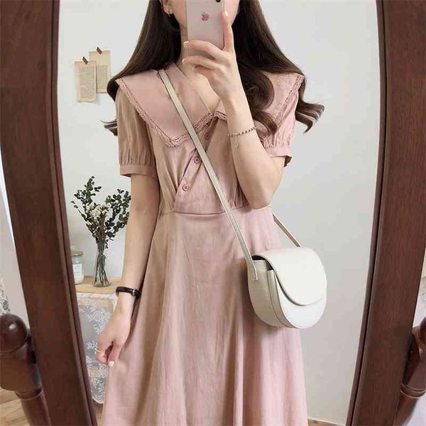 plus size summer girls boho party solid pink female vintage dress buttons short sleeve women dresses robe vestido 210417, Black;gray
plus size summer girls boho party solid pink female vintage dress buttons short sleeve women dresses robe vestido 210417, Black;gray