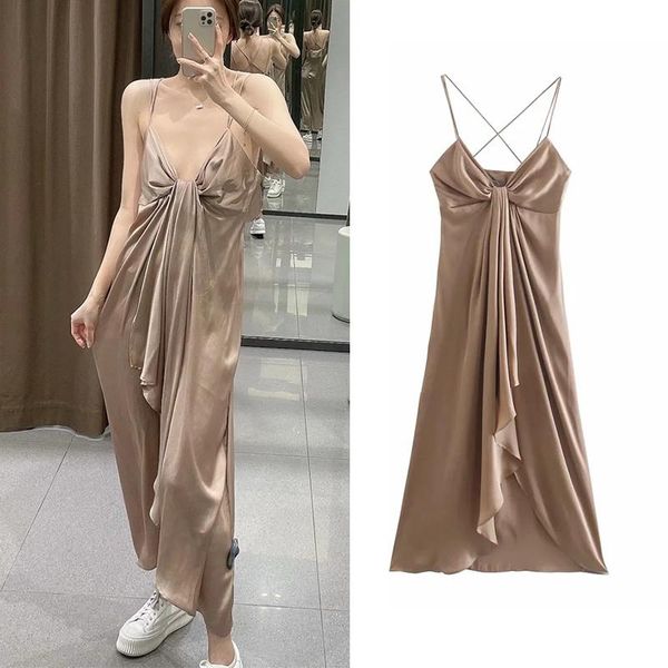 fashion solid color dress knotted sweater style suspender leaky back banquet clothing casual dresses, Black;gray
fashion solid color dress knotted sweater style suspender leaky back banquet clothing casual dresses, Black;gray