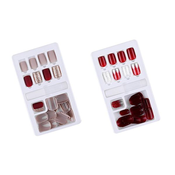 60pcs reusable false nails artificial fingernails finished nail tips for girls (champagne+wine red), Red;gold
60pcs reusable false nails artificial fingernails finished nail tips for girls (champagne+wine red), Red;gold