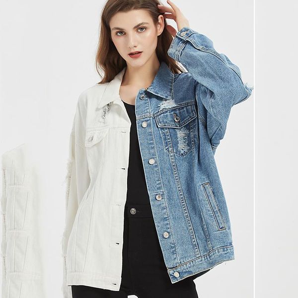 women's jackets personality denim jacket autumn and winter color matching blue white european american, Black;brown
women's jackets personality denim jacket autumn and winter color matching blue white european american, Black;brown