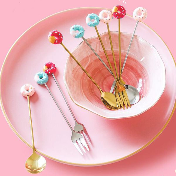 gold silvery stainless steel fruit spoon fork doughnut shape dessert coffee spoons home kitchen dining flatware stirring spoon
gold silvery stainless steel fruit spoon fork doughnut shape dessert coffee spoons home kitchen dining flatware stirring spoon