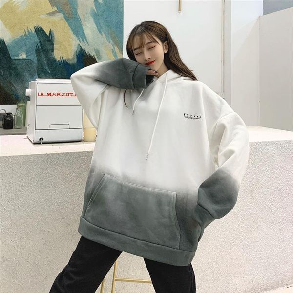 men's hoodies & sweatshirts 2021 winter thick loose korean style lazy wind hooded sweatshirt gradient plus velvet printing couple, Black
men's hoodies & sweatshirts 2021 winter thick loose korean style lazy wind hooded sweatshirt gradient plus velvet printing couple, Black