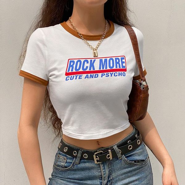 women's t-shirt letter fashion printed crop wild casual fit slim short sleeve round neck retro style shirt for women daily, White
women's t-shirt letter fashion printed crop wild casual fit slim short sleeve round neck retro style shirt for women daily, White