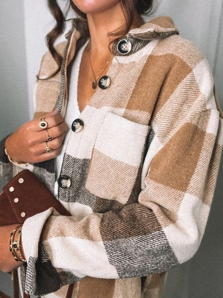 women's jackets 2021 autumn casual ofiice women jacket single breasted collar pocket warm coat fashion outwear loose plaid brown gray s, Black;brown
women's jackets 2021 autumn casual ofiice women jacket single breasted collar pocket warm coat fashion outwear loose plaid brown gray s, Black;brown