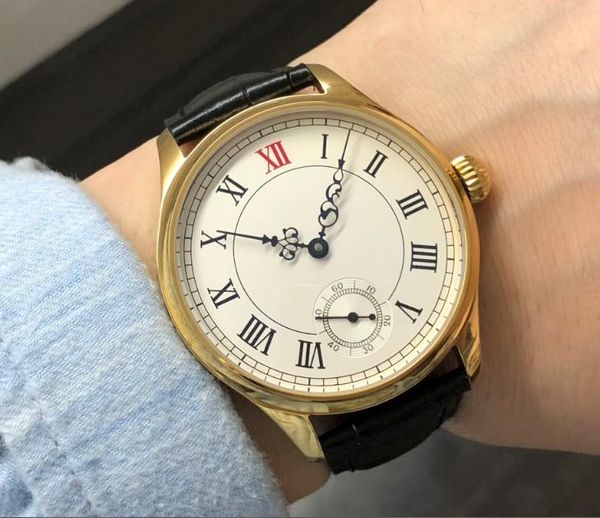 sapphire crystal or mineral glass 44mm white dial asian 6498 17 jewels movement golden case mechanical watches gr102-20 wristwatches, Slivery;brown
sapphire crystal or mineral glass 44mm white dial asian 6498 17 jewels movement golden case mechanical watches gr102-20 wristwatches, Slivery;brown