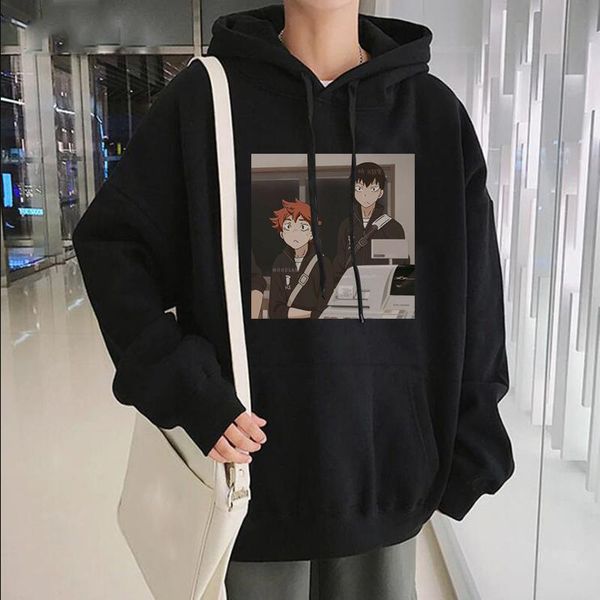 men's hoodies & sweatshirts cartoon haikyuu kageyama tobio japan anime print hoodie women harajuku korean funny graphic autumn winter w, Black 
men's hoodies & sweatshirts cartoon haikyuu kageyama tobio japan anime print hoodie women harajuku korean funny graphic autumn winter w, Black