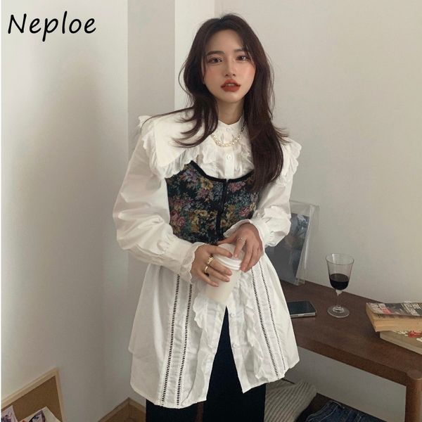 neploe turn down collar long sleeve single breast blouse women fashion lace camis design loose blusas spring shirt 210510, White
neploe turn down collar long sleeve single breast blouse women fashion lace camis design loose blusas spring shirt 210510, White