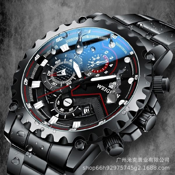 2021 new swiss watch non mechanical three eye timing trend student sports quartz men's watch, Slivery;brown
2021 new swiss watch non mechanical three eye timing trend student sports quartz men's watch, Slivery;brown
