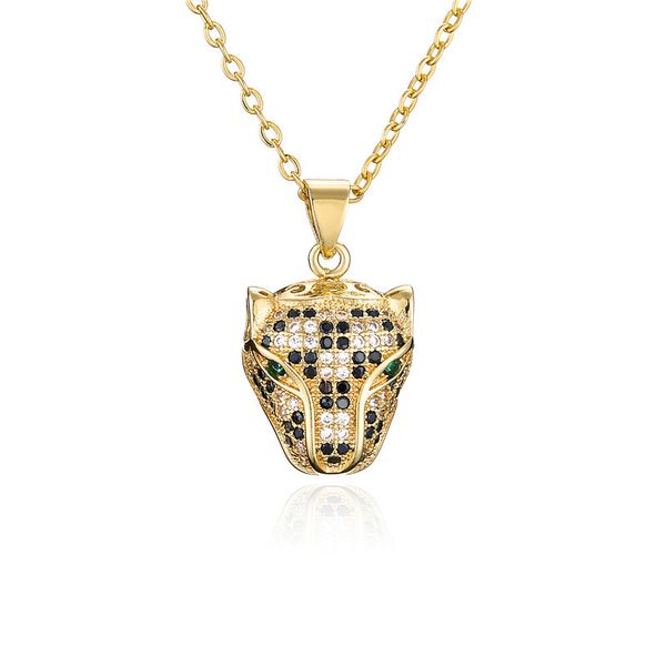 exquisite leopard head pendant necklace with copper micro inlaid zircon, Silver
exquisite leopard head pendant necklace with copper micro inlaid zircon, Silver